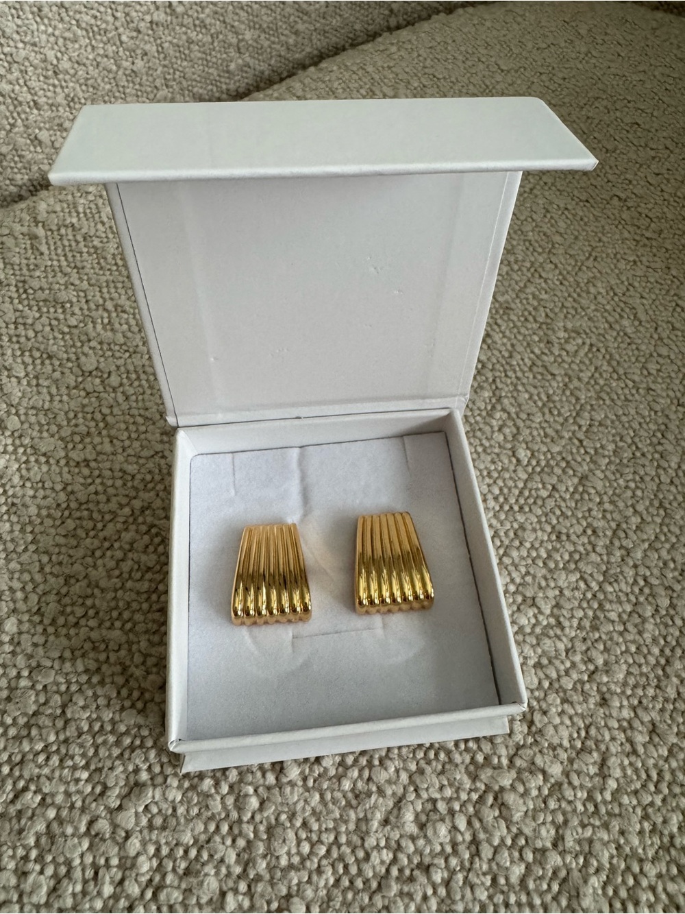 Heaven mayhem ribbed gold earrings